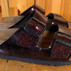 Birkenstock Arizona Unique Burgundy Glitter 37N soft footbed